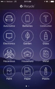 Earth911's iRecycle app provides recycling information on 360 materials.